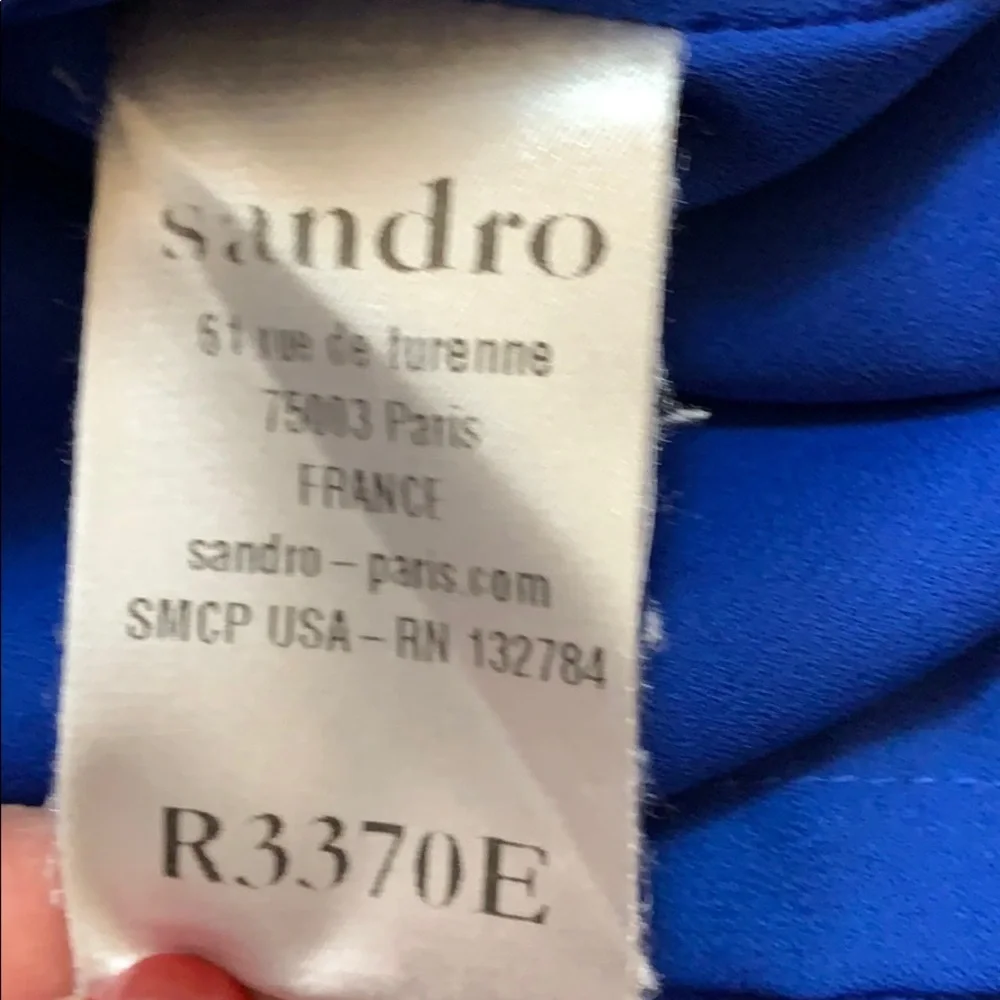 Sandro Paris Blue Open Back Sleeveless Dress - Picture 7 of 7